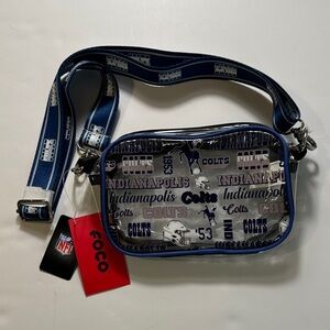 NWT Foco Indianapolis Colts Repeat Retro Print Clear Crossbody Bag
